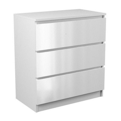 3. M3 MALWA CHEST OF 3 DRAWERS, GLOSS WHITE