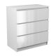 3. M3 MALWA CHEST OF 3 DRAWERS, GLOSS WHITE
