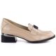 Women's patent leather shoes with a decorative heel, beige, Vinceza 58638