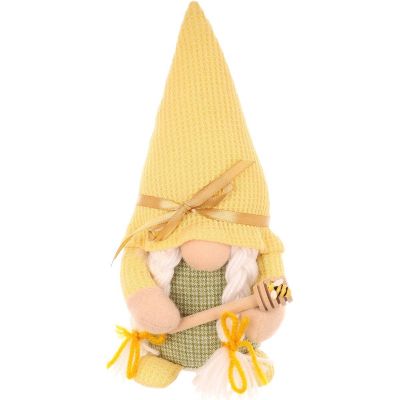 2. gnome 20cm yellow with honey spoon spring decoration
