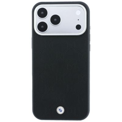 3. BMW Sign Deboss Quilted Metal Logo MagSafe Case for iPhone 18 Pro Max / 17 Pro Max - Black