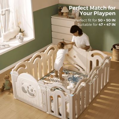 6. Momcozy Green Forest Floor Play Mat