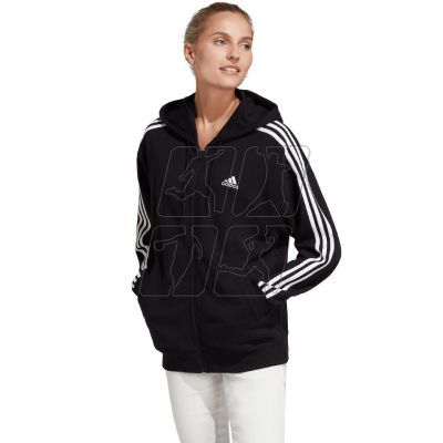 3. adidas Essentials 3-Stripes French Terry Oversized Full-Zip Hoodie W IC8782
