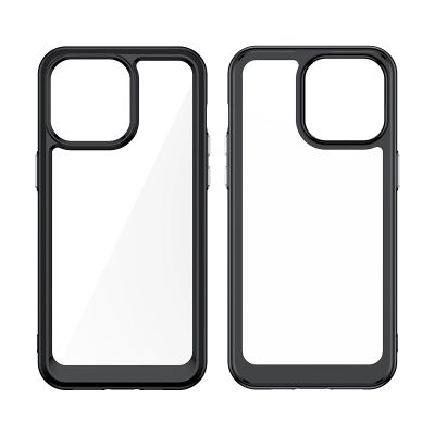 5. Reinforced case with a flexible frame for iPhone 15 Pro Max Outer Space - red