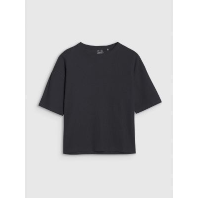 5. Women's regular waffle knit T-shirt 4F 4FRSS25TTSHF2651-20S