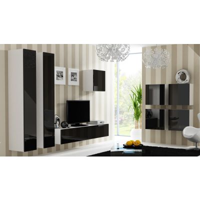 12. TV cabinet VIGO '180' 30/180/40 white/black gloss