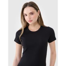 Women's slim ribbed t-shirt 4F 4FWSS25TTSHF1968-20S