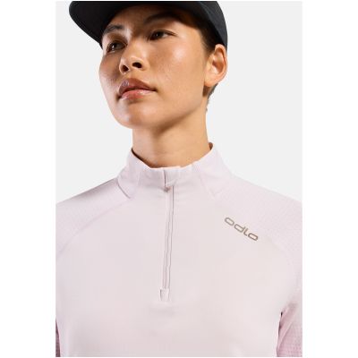 3. Women's Odlo ZEROWEIGHT WARM Mid Layer 1/2 Zip with Mock Neck, Pink
