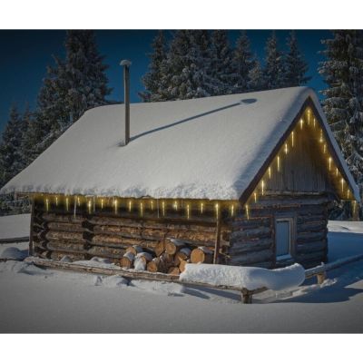 8. LAMPS LIGHT CURTAIN ICICULARS OUTDOOR 72 LED WARM WHITE TIMER