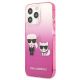 2. Karl Lagerfeld Gradient Ikonik Karl&Choupette Case for iPhone 13 Pro / iPhone 13 - Pink