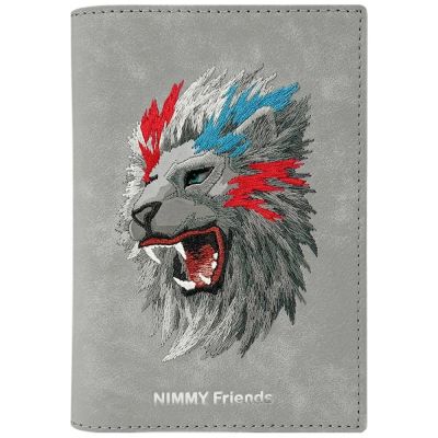 Nimmy Raptor Lion Passport/Wallet Case - Gray