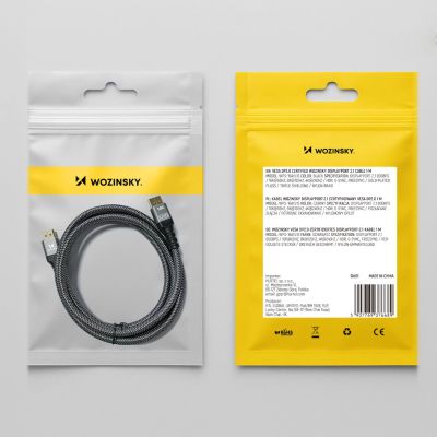 10. Wozinsky WPS-16AYL2S DisplayPort 2.1 80Gb/s 16K@60Hz 8K@120Hz 4K@240Hz HDR HDCP DSC cable - black