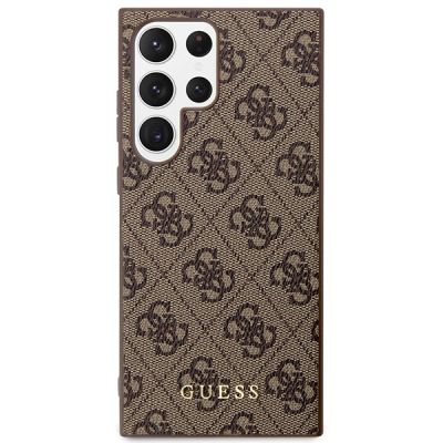 3. Guess GUHCS23LG4GFBR S23 Ultra S918 brown/brown hard case 4G Metal Gold Logo