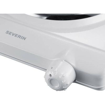 2. SEVERIN Single-Hotplate Electric Cooker, White Enamel, Thermostat, 1500 W, DK1091