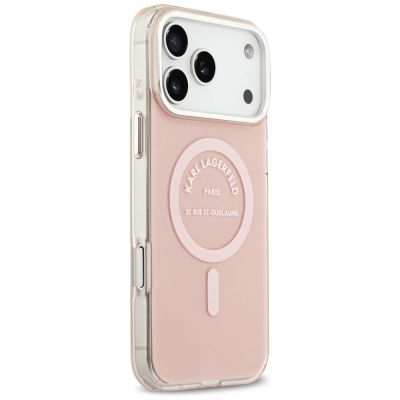 4. Karl Lagerfeld IML Karl RSG Logo MagSafe Case for iPhone 17 Pro Max - Pink