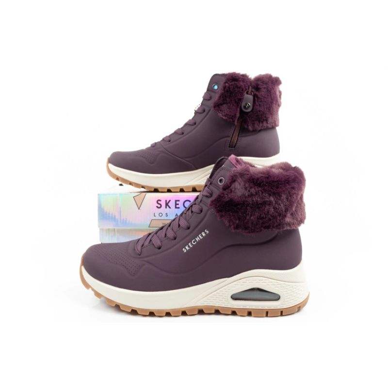 10. Skechers Uno Rugged Women's Insulated Winter Boots Purple