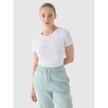 Slim T-shirt with print for women 4F 4FWMM00TTSHF1846-10S