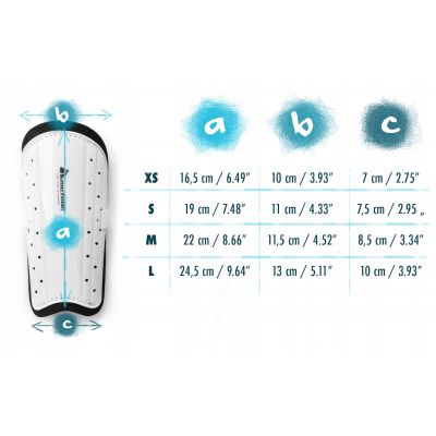 Meteor L football shin guards white