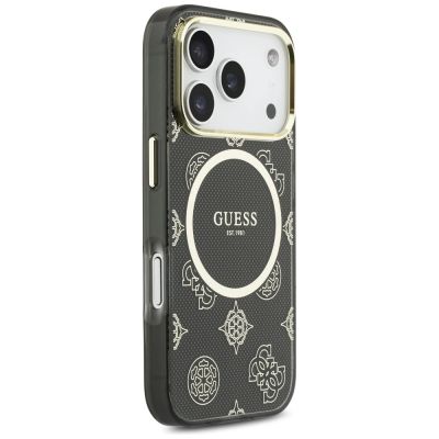 4. Guess IML Peony Dot MagSafe Case for iPhone 17 Pro - Black