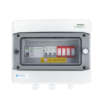Hermetic IP65 EMITER AC connection switchboard with Dehn type 2 AC surge arrester, 40A 3-F, RCD type A 63A/300mA