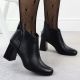 6. Elegant black leather ankle boots with a block heel, Jezzi OLI21-2