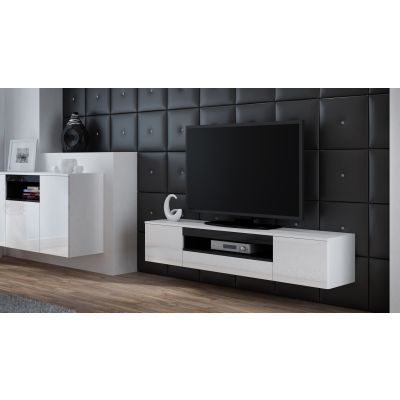 2. TV cabinet VIVA 180 white/glossy white+black