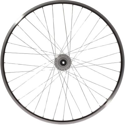 14. 28 INCH FRONT WHEEL WITH SHIMANO HUB BLACK RIM