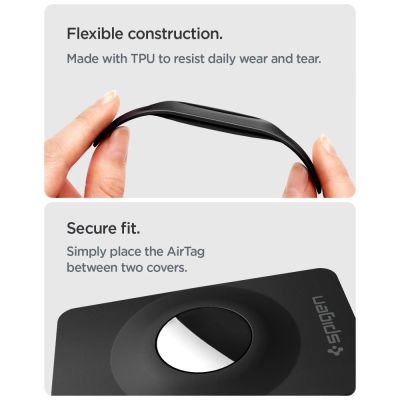 8. Spigen AirFit 2 2-Pack Case for Apple AirTag 1/2 - Black