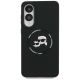 3. Karl Lagerfeld Silicone nauble Heads And Circle MagSafe case for Samsung Galaxy S25 Edge - black