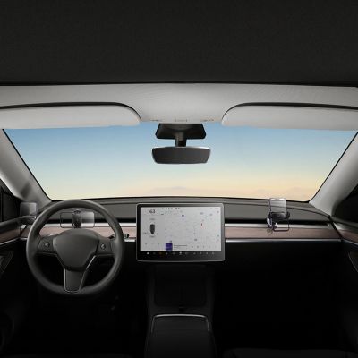 19. Electric car holder with solar panel for Tesla Model 3 / Y Baseus T-Space - black