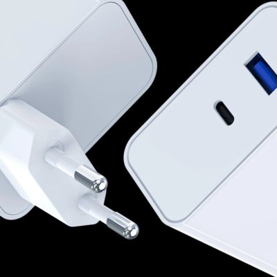 4. 3mk FlowPower 45W 1A1C PD3.0 QC4+ Wall Charger - White