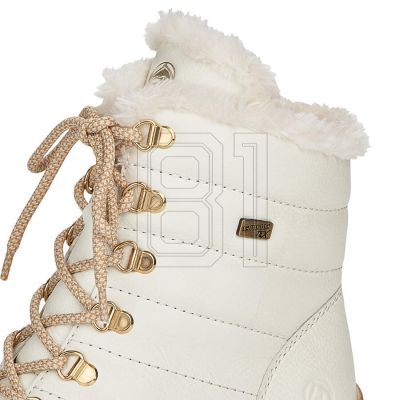32. Remonte W RKR629 wool-lined waterproof leather ankle boots, white