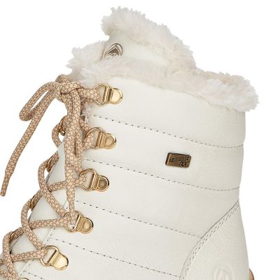 32. Remonte W RKR629 wool-lined waterproof leather ankle boots, white