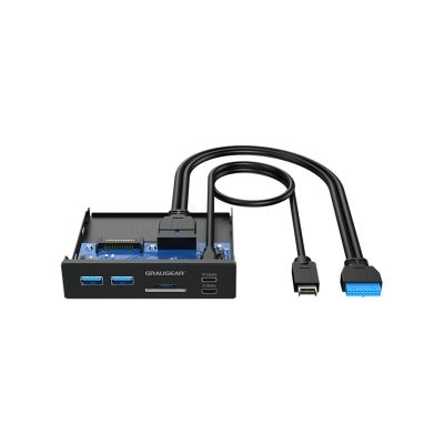 2. Graugear Multi Front Panel with USB Hub + Card Reader