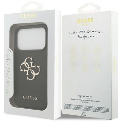 8. Guess Grained Big 4G & Classic Logo case for iPhone 17 Pro - black