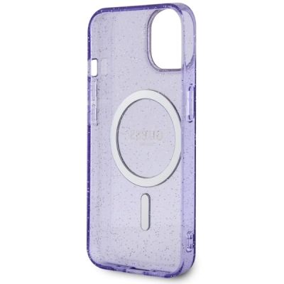 7. Guess GUHMP14MHCMCGU iPhone 14 Plus 6.7" purple/purple hardcase Glitter Gold MagSafe