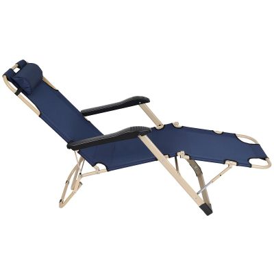 5. GARDA MULTI-POSITION TRAVEL CHAIR WITH HEADREST NAVY BLUE - BEIGE