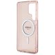 7. Guess Glitter Circle Classic Logo MagSafe Case for Samsung Galaxy S25 Ultra Pink