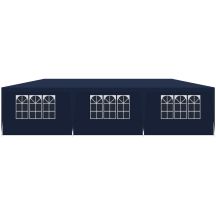 PE GARDEN CATERING TENT PAVILION 9x3M + 8 WALLS NAVY BLUE
