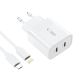 3. Tech-Protect C20W 2x USB-C PD 20W charger with USB-C / USB-C cable - white