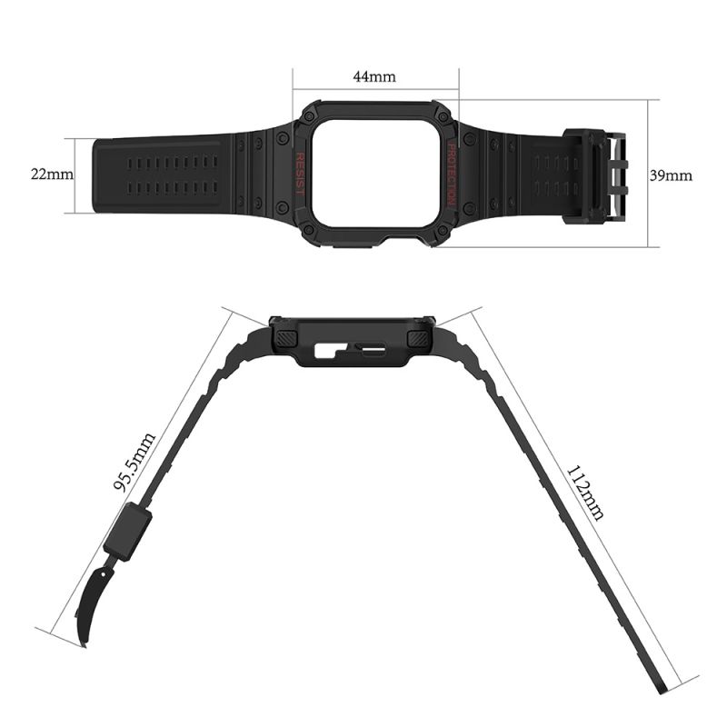 5. Protect Strap Band for Apple Watch 38/40/41mm Armored Case Strap - White, Rose Gold