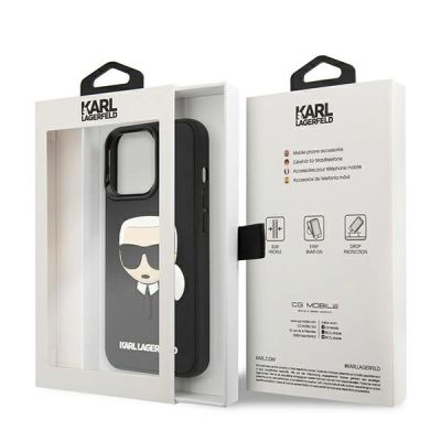 7. Karl Lagerfeld 3D Rubber Karl's Head Case for iPhone 13 Pro / iPhone 13 - Black