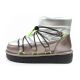 2. D.Franklin women's snow boots winter fashionable insulated ankle boots silver