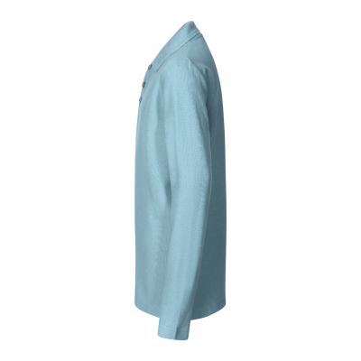 8. Kids' Pique Polo LS Polo Shirt (Blue)