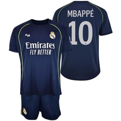 9. Real Madrid junior jersey shorts set Mbappe box RM25B2