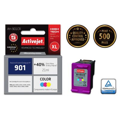 2. Activejet AH-901CR Ink (replaces HP 901 CC656AE; Premium; 21 ml; color)