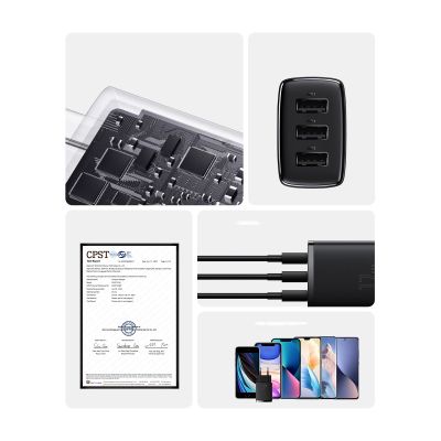 11. Baseus Compact charger 3x USB 17W black (CCXJ020101)