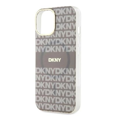 6. DKNY IML Mono & Stripe MagSafe case for iPhone 15 / 14 / 13 - beige