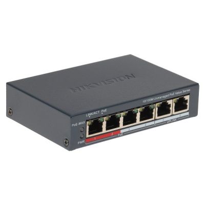 POE SWITCH DS-3E0106P-E/M(B) 4-PORT Hikvision