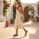 8. Beige women's leather sandals Rieker M1679-60